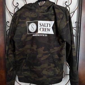 Men’s SZ Med. Salty Crew Camo Hoodie. No String. Fishing